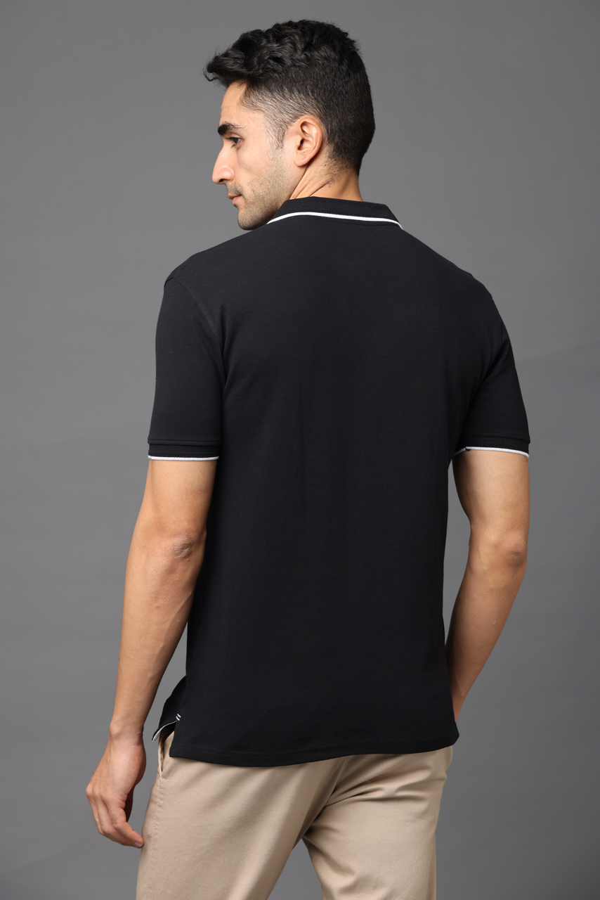 Alfaq Black Basic Polo Tshirt