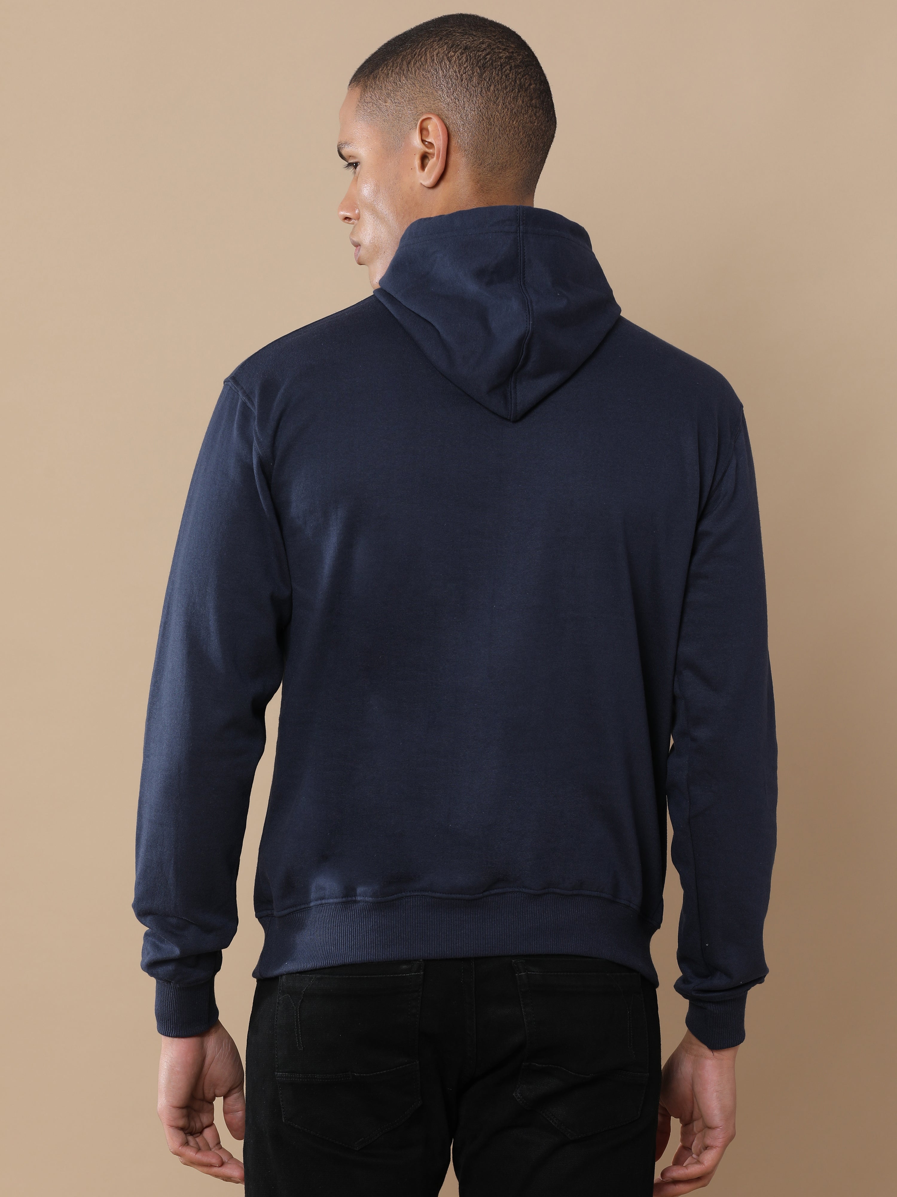 Alfaq Basic Navy Blue Hoodie