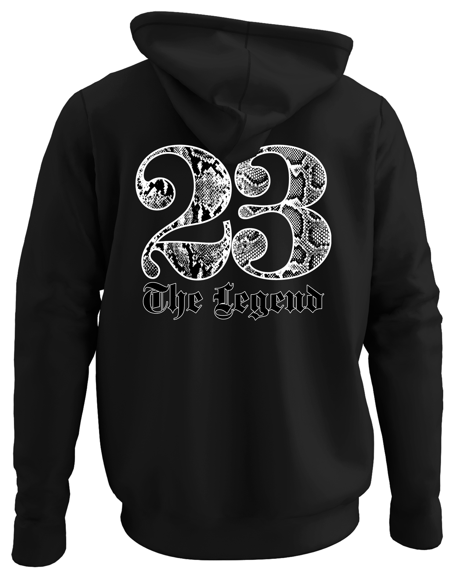 Alfaq 23 legend back black plain hoodie