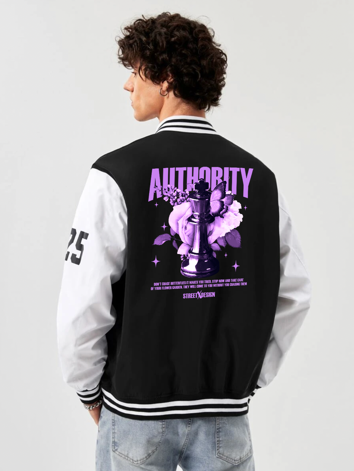 Authority printed Varsity jacket for men