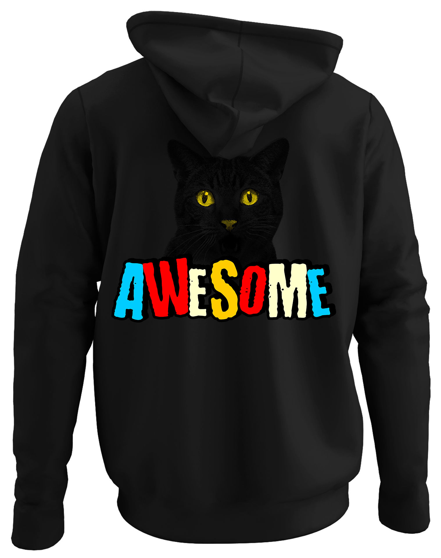 Alfaq Awesome back black plain hoodie