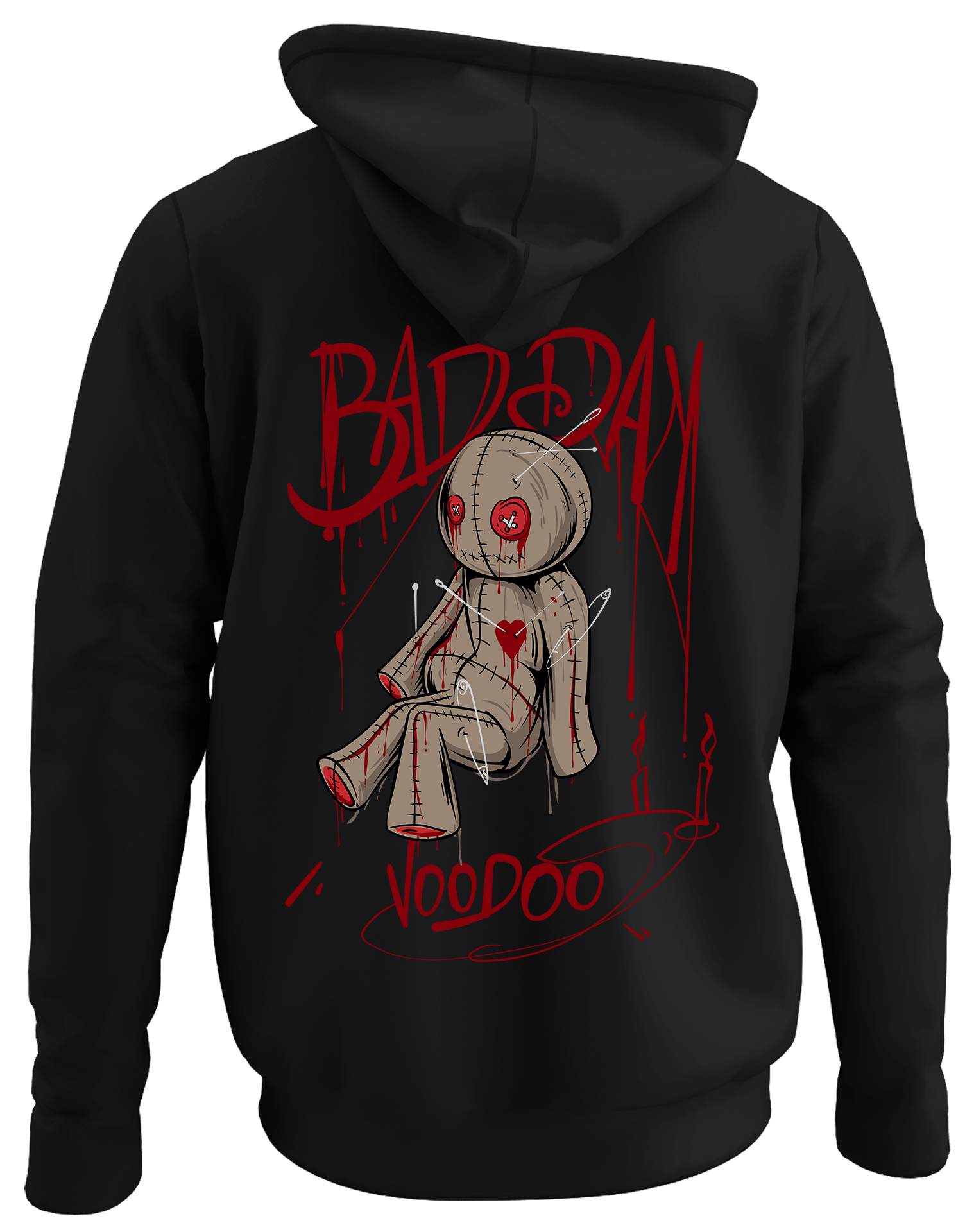 Alfaq Bad day back black plain hoodie