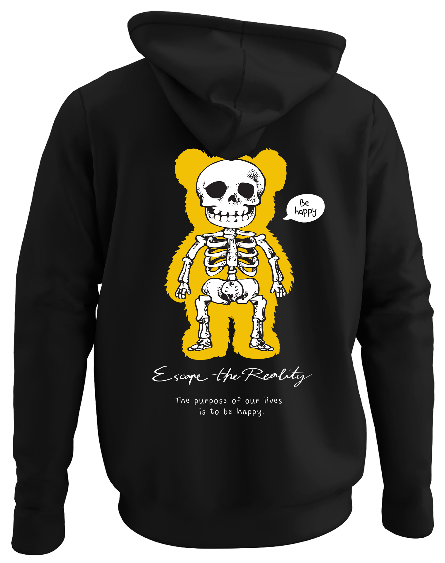 Alfaq Be happ skull hoodie