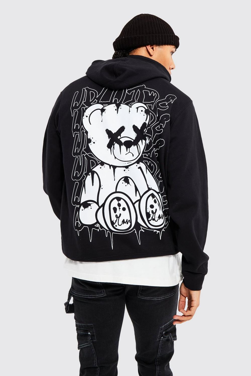 Alfaq Bear Back Printed hoodie