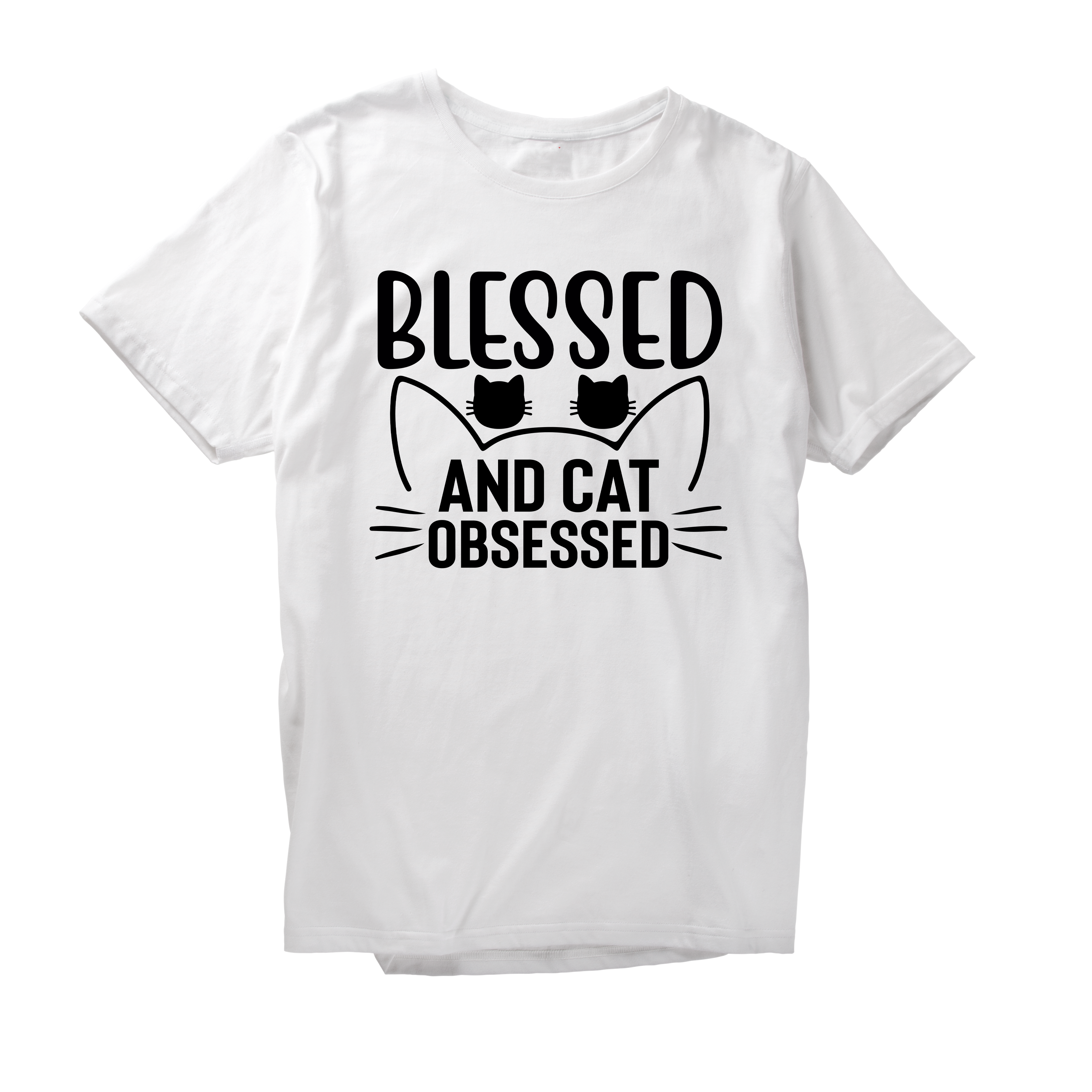 Alfaq Blessed And Cat Obsessed T-Shirt