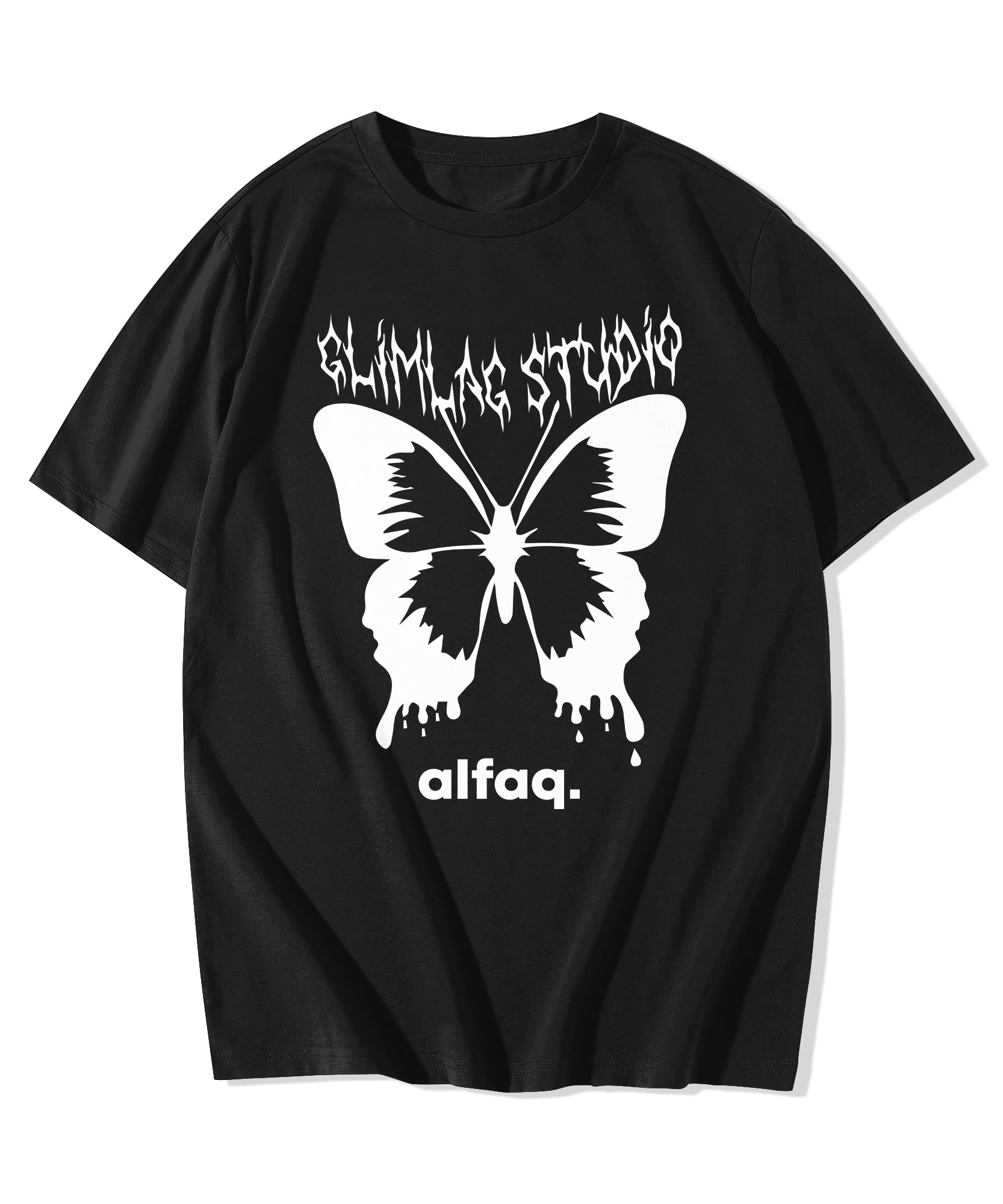 Alfaq Printed Black T-shirt