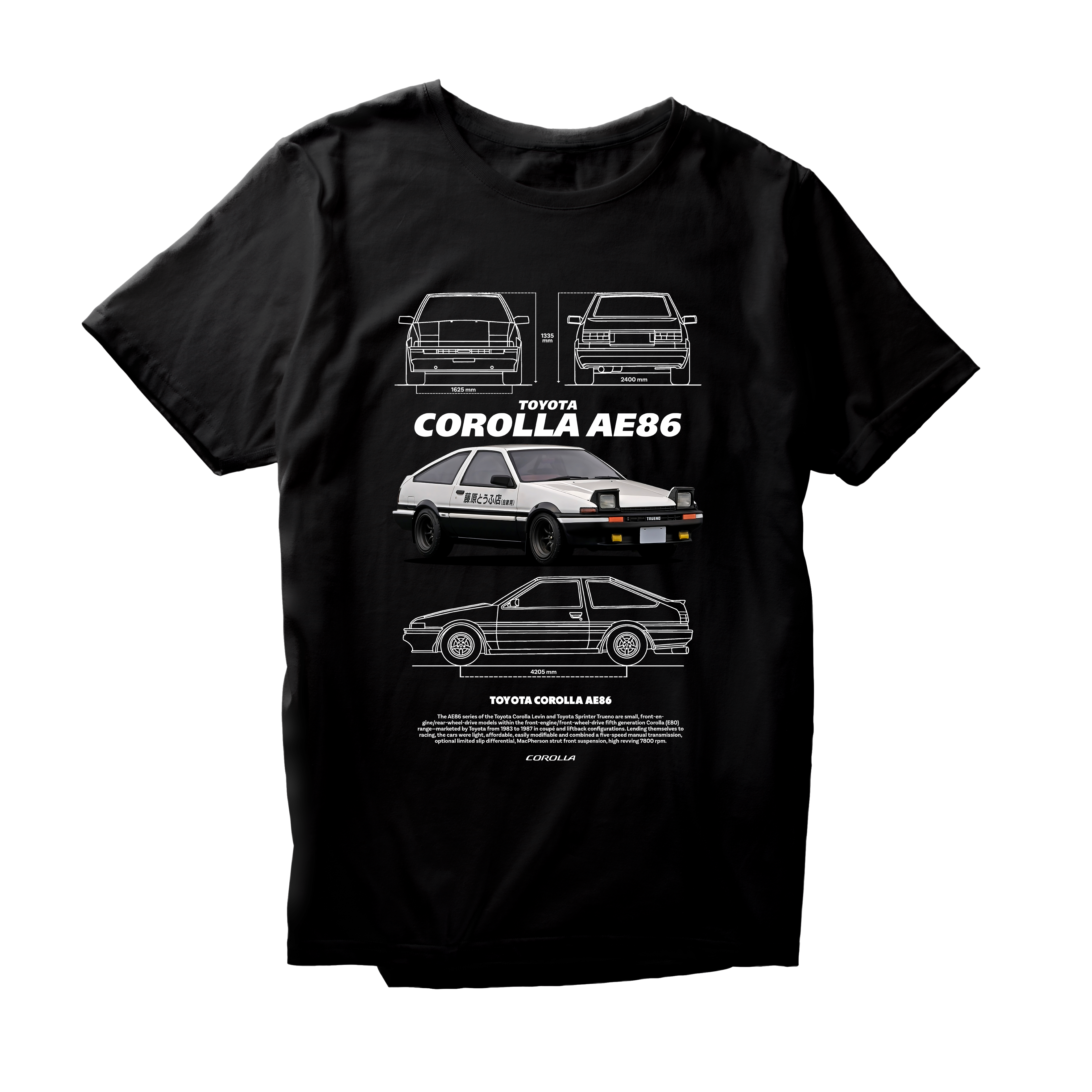 Alfaq COROLLA AE86 INITIAL D 2 T-Shirt