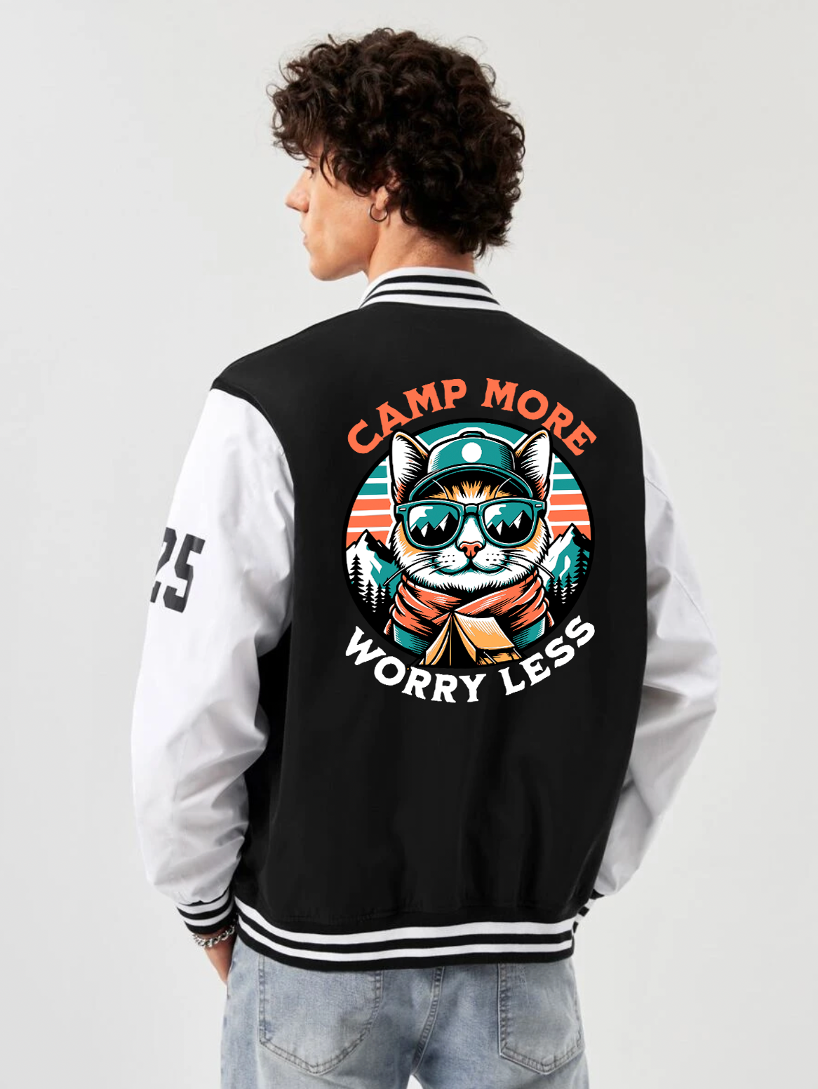 Camp More Worry Less Varsity Jacket