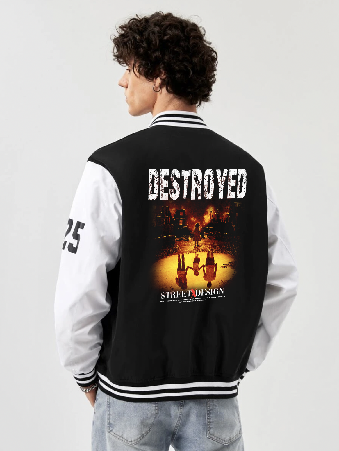 Alfaq Destroyed varsity jacket