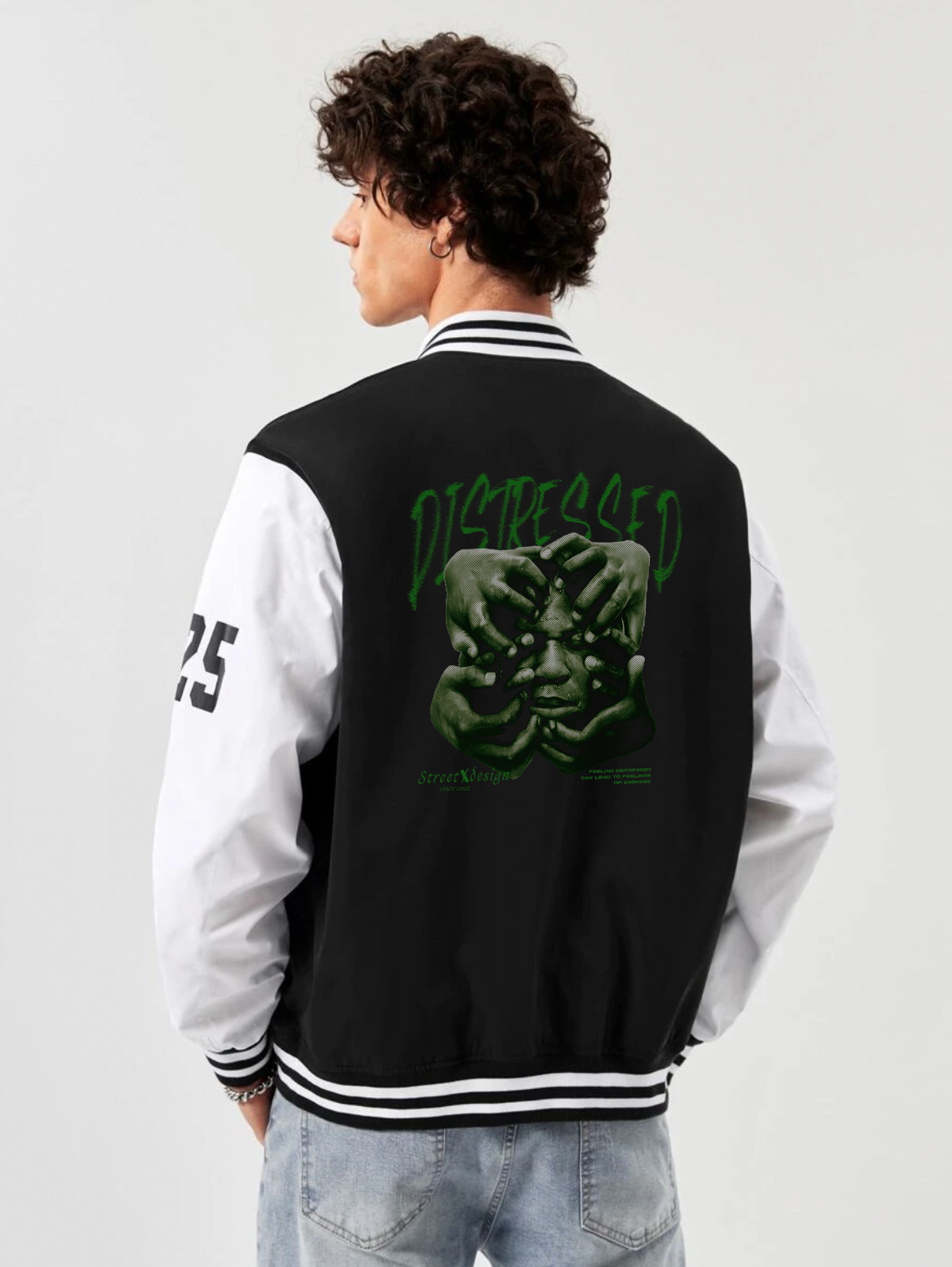 Alfaq Distressed varsity jacket