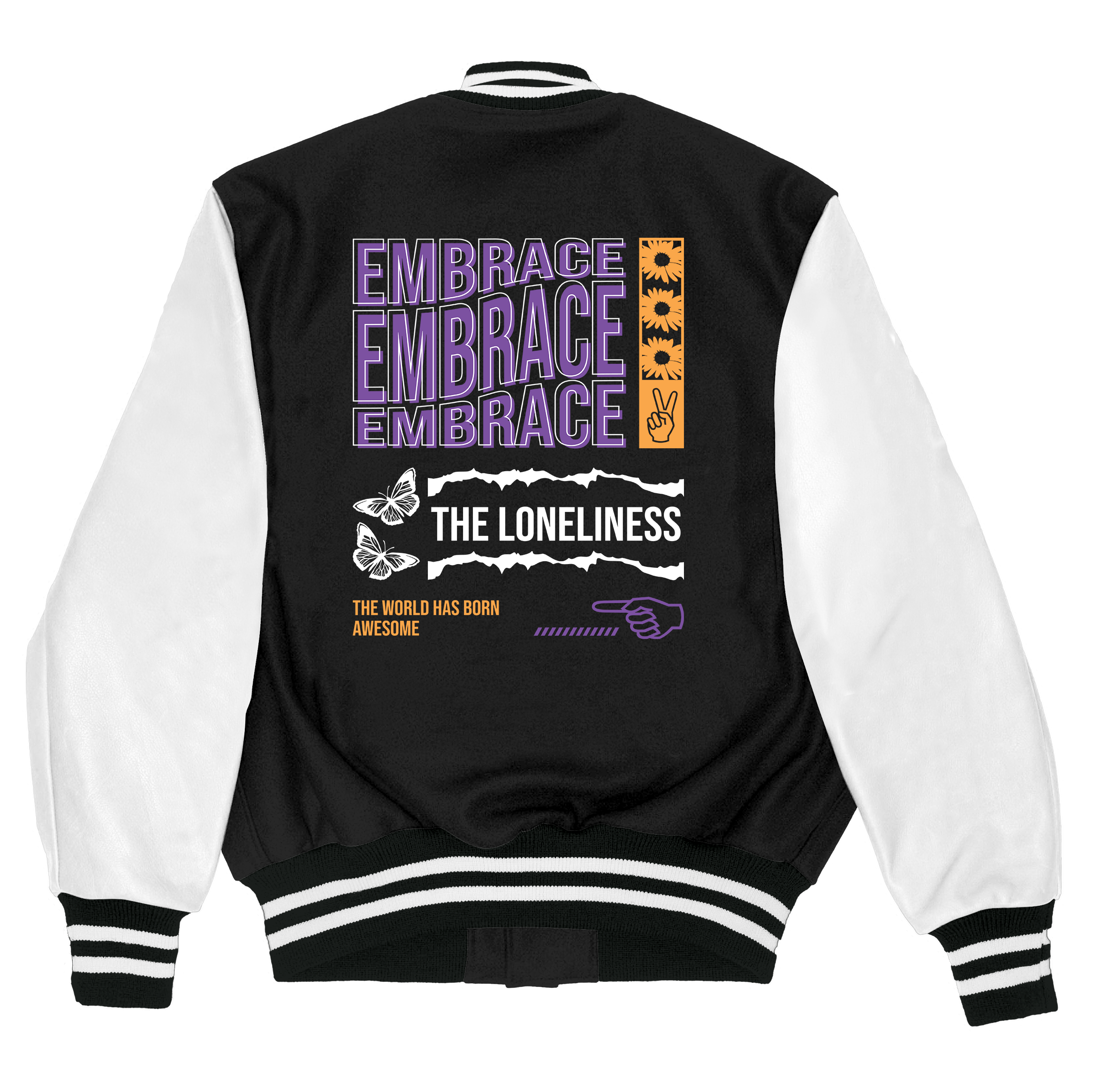 Alfaq Embrace the Loneliness varsity jacket