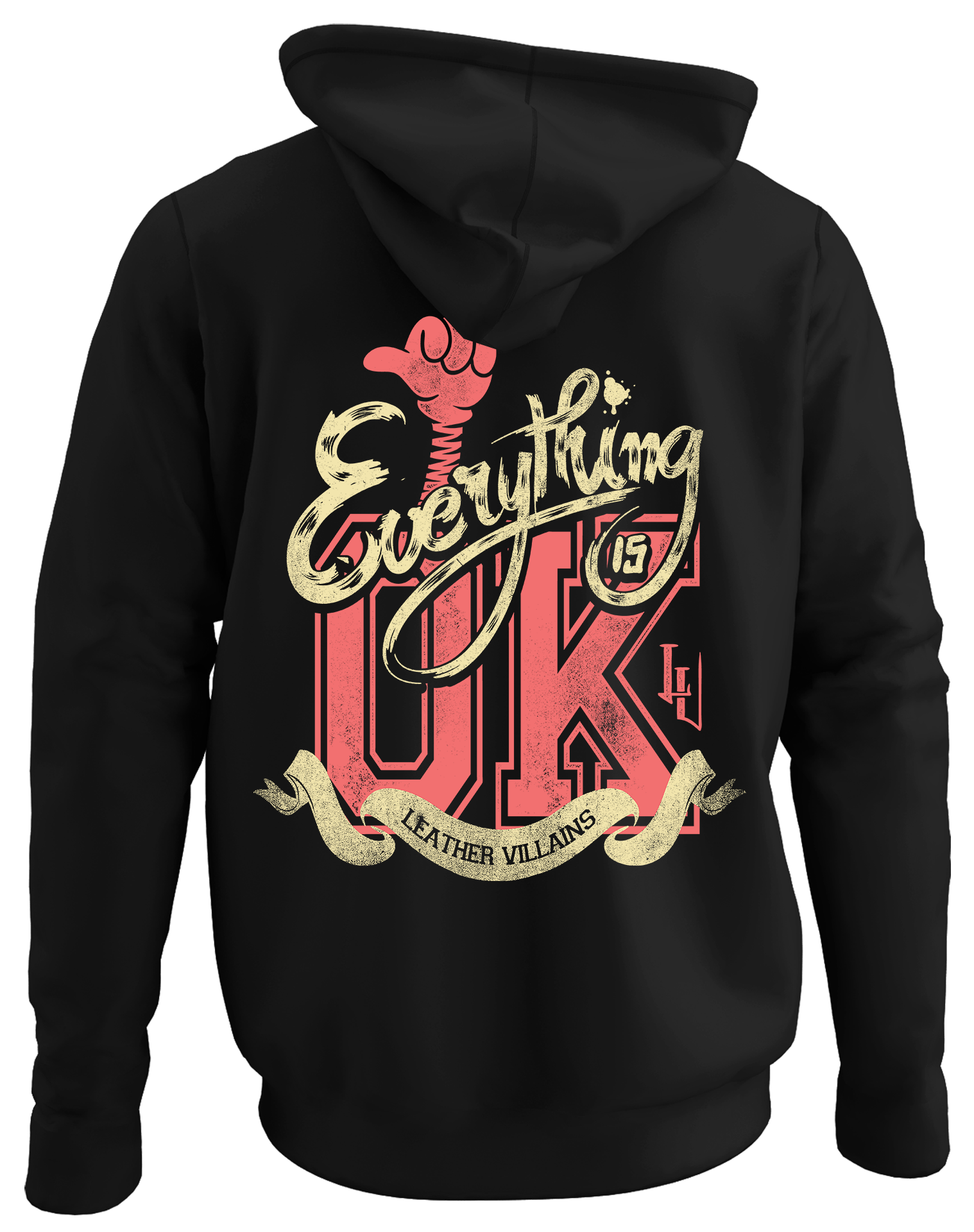 Alfaq Everything back black plain hoodie
