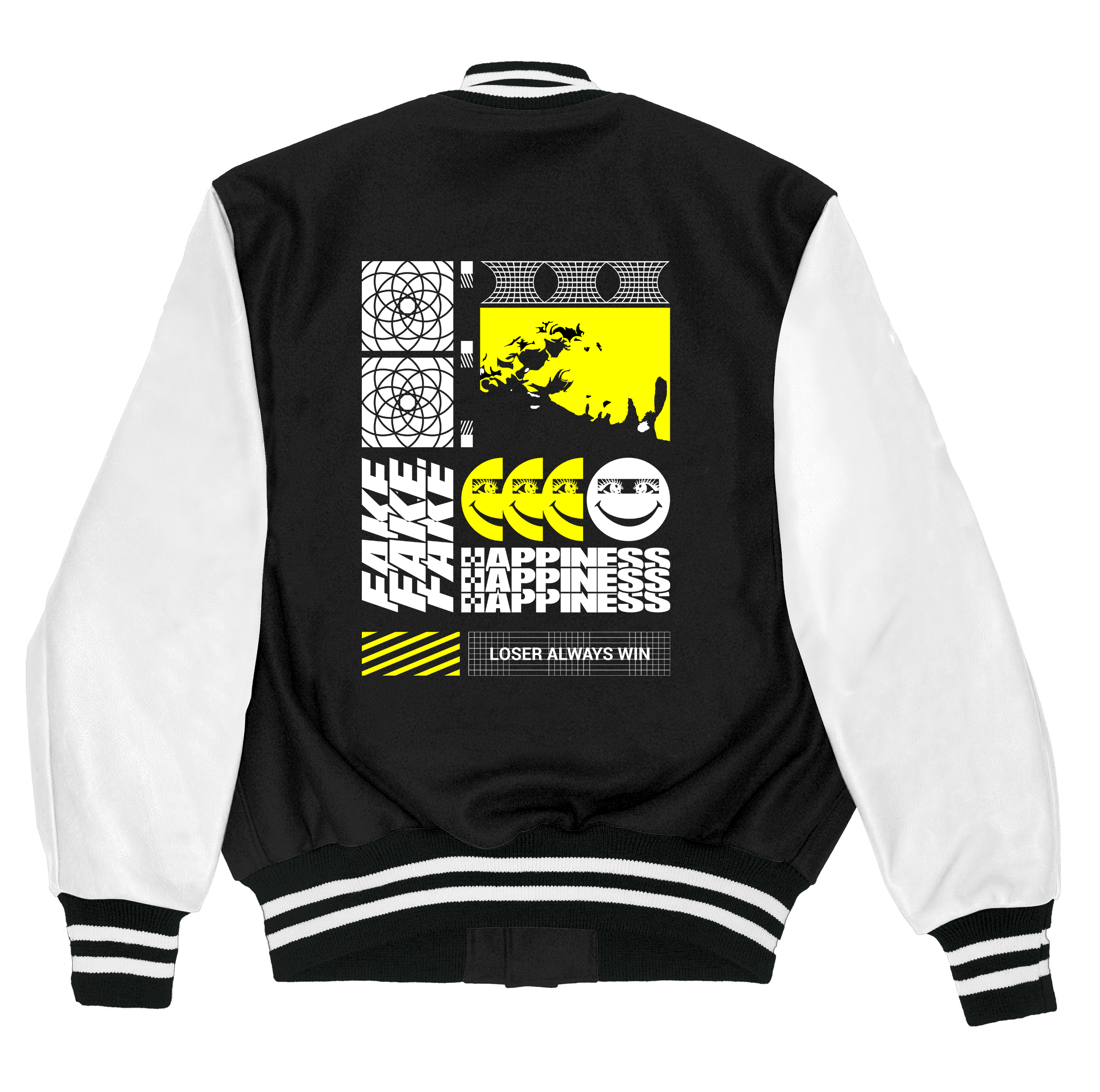 Alfaq Fake Happiness varsity jacket