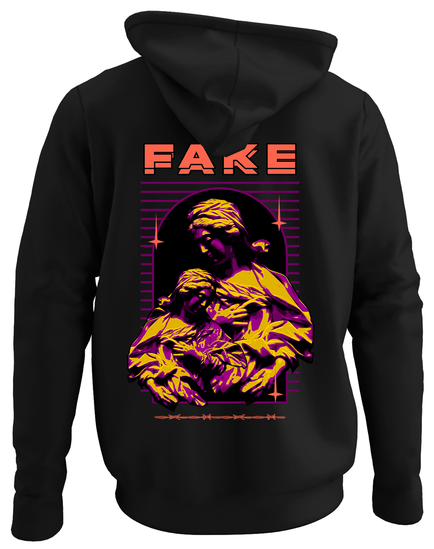 Alfaq Fake back black plain hoodie