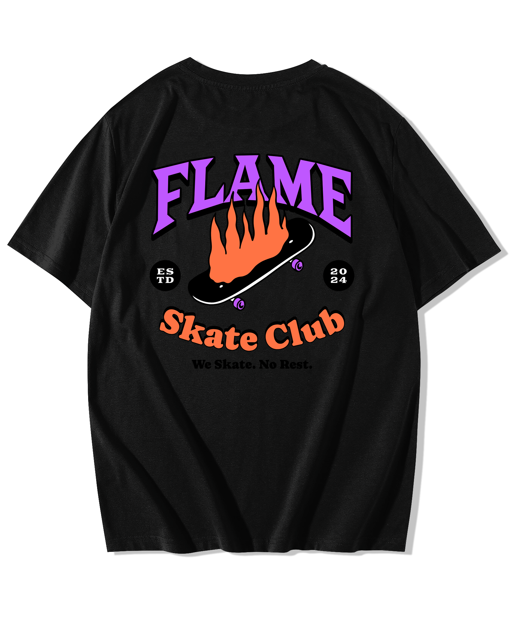 Alfaq Flame Skate Club 2 Oversized T-Shirt - Alfaq