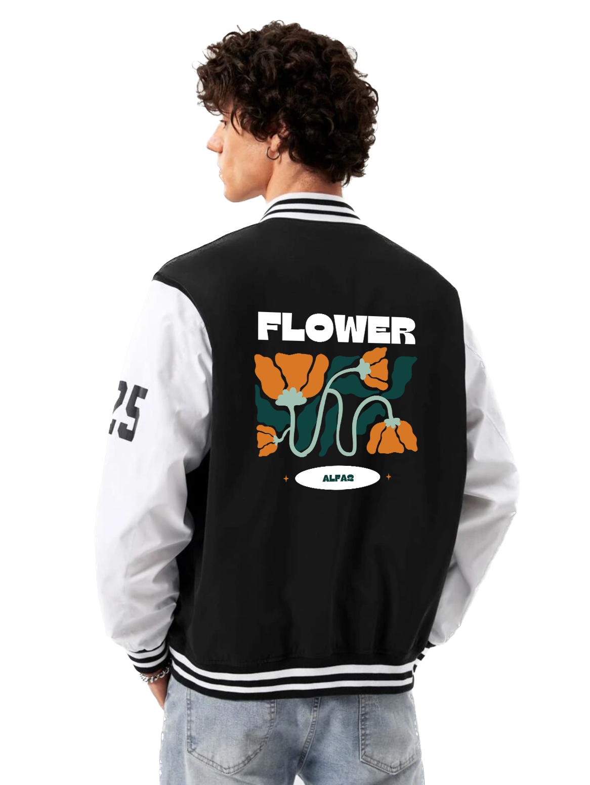 Alfaq Flower Varsity Jacket