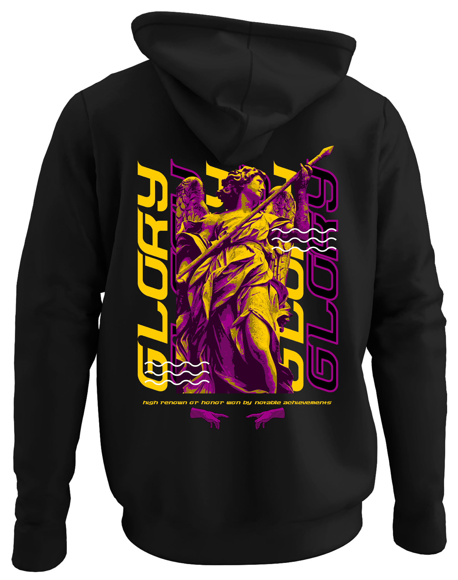 Alfaq Glory back black plain hoodie