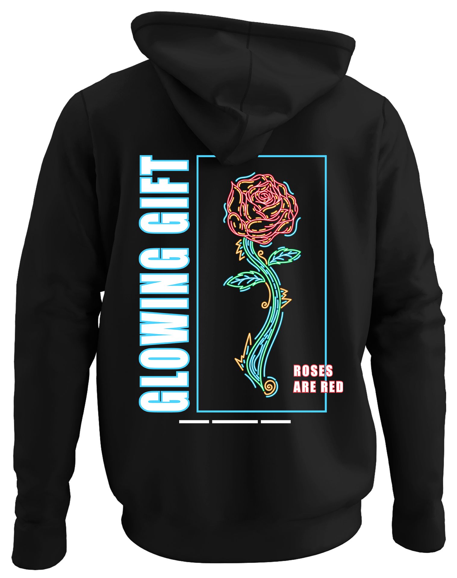 Alfaq Glowing gift back black plain hoodie