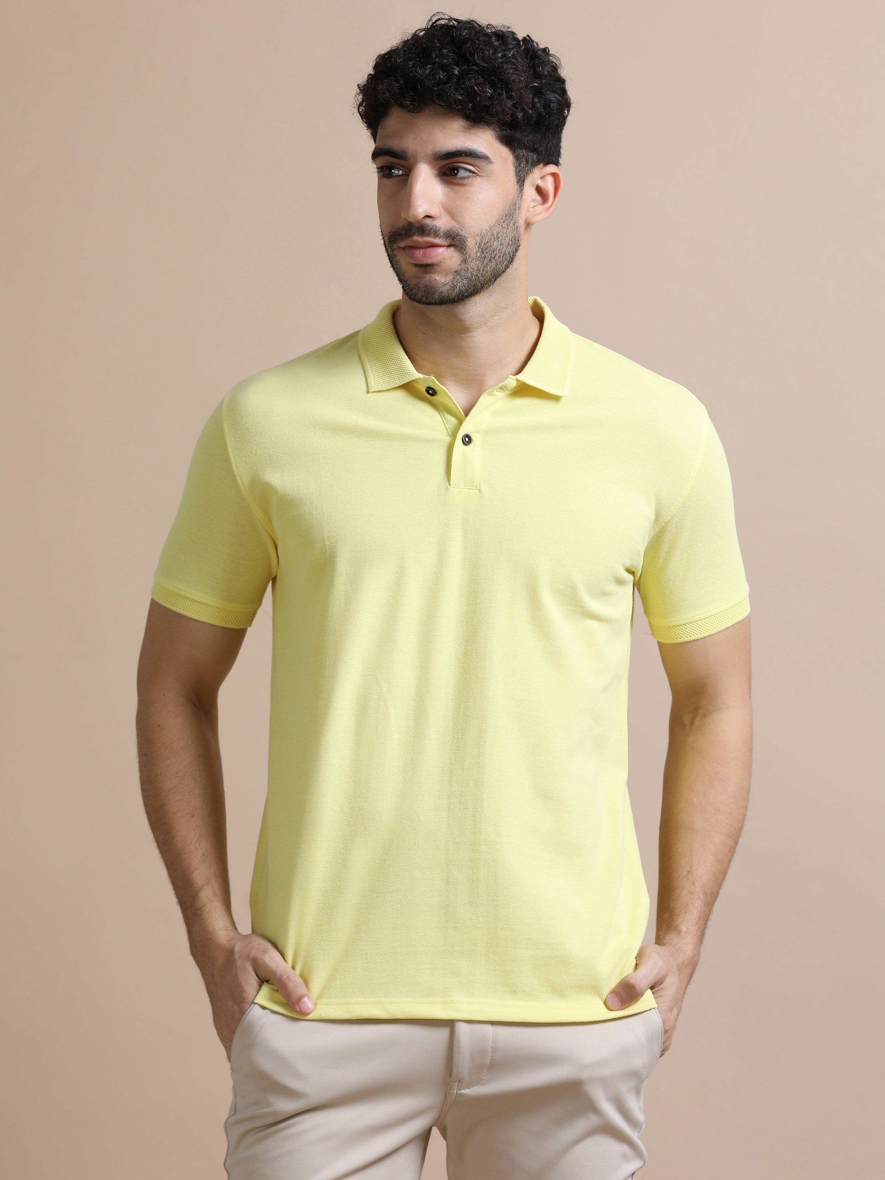 Yellow Basic Polo Tshirt