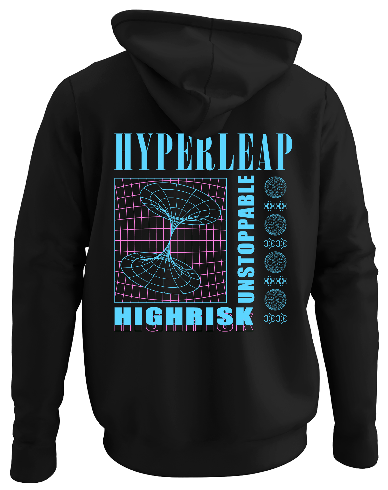 Alfaq Hyperlep back black plain hoodie