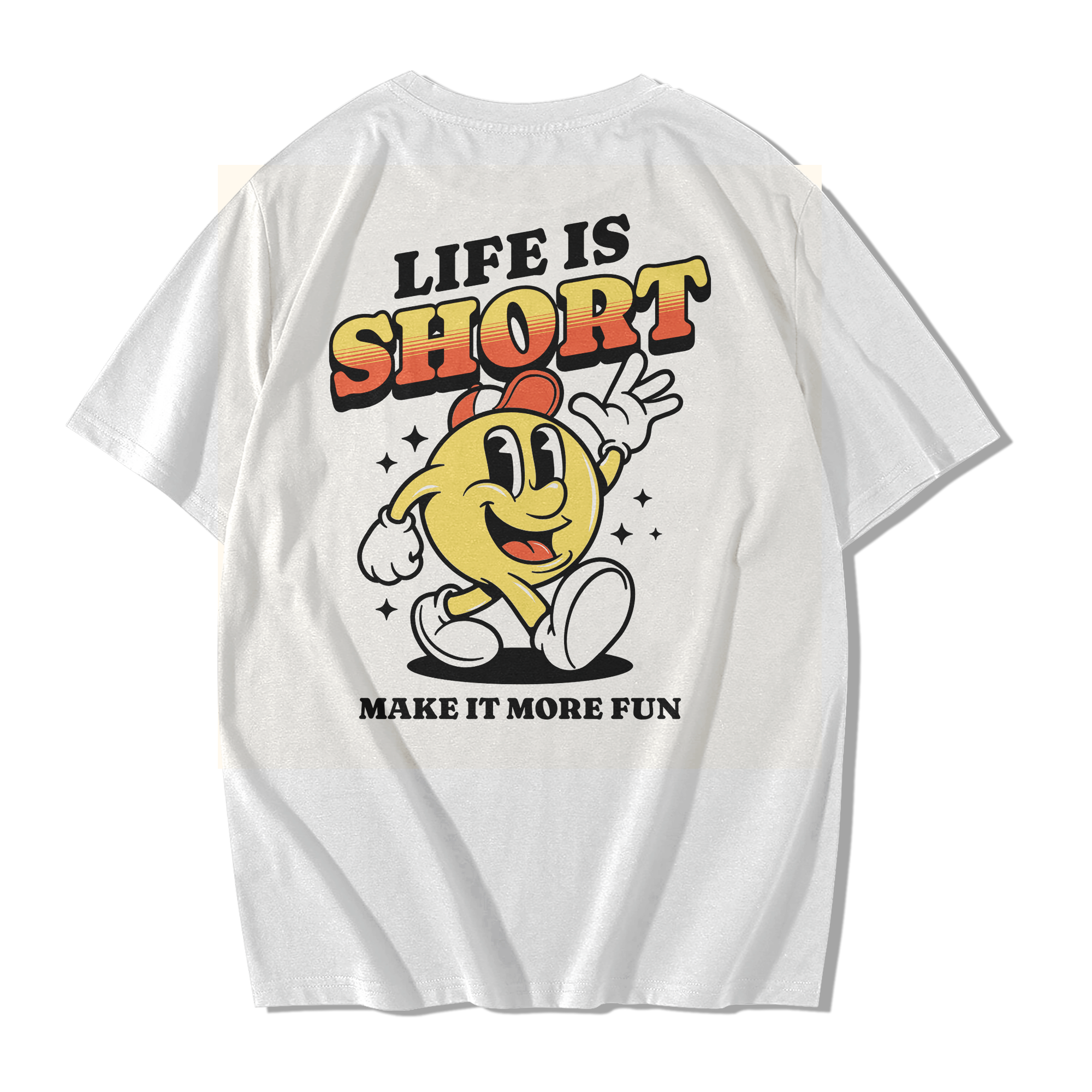 Alfaq White Printed Oversized T-Shirt