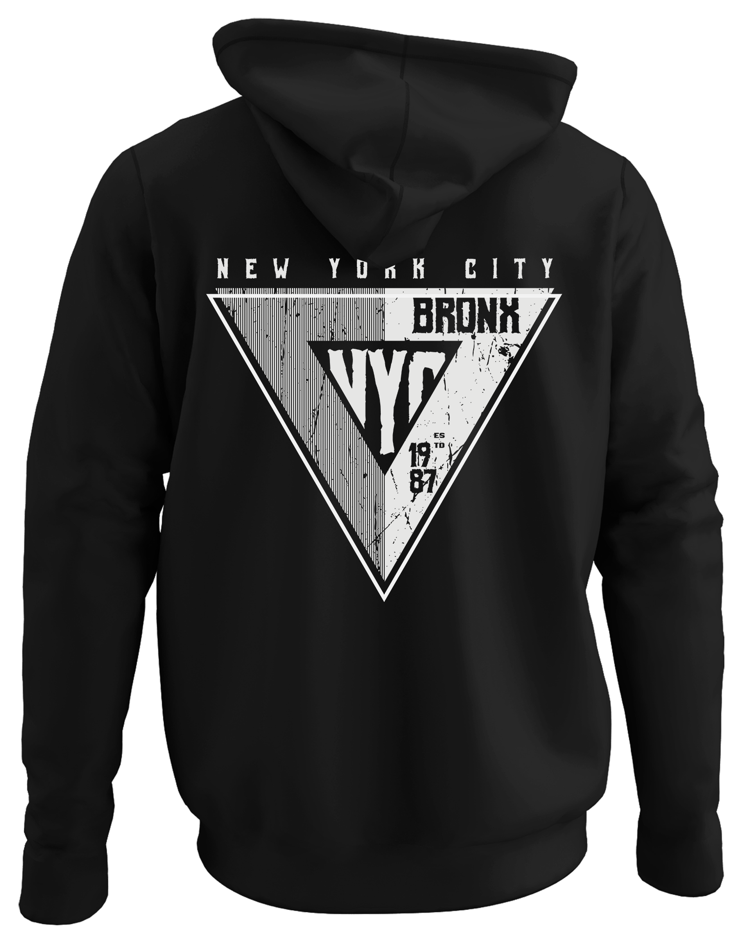 Alfaq New york city back black plain hoodie