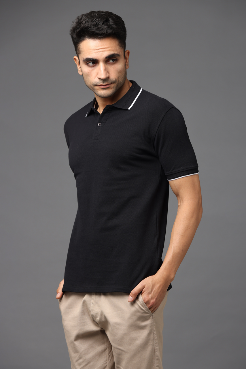 Black Basic Polo Tshirt