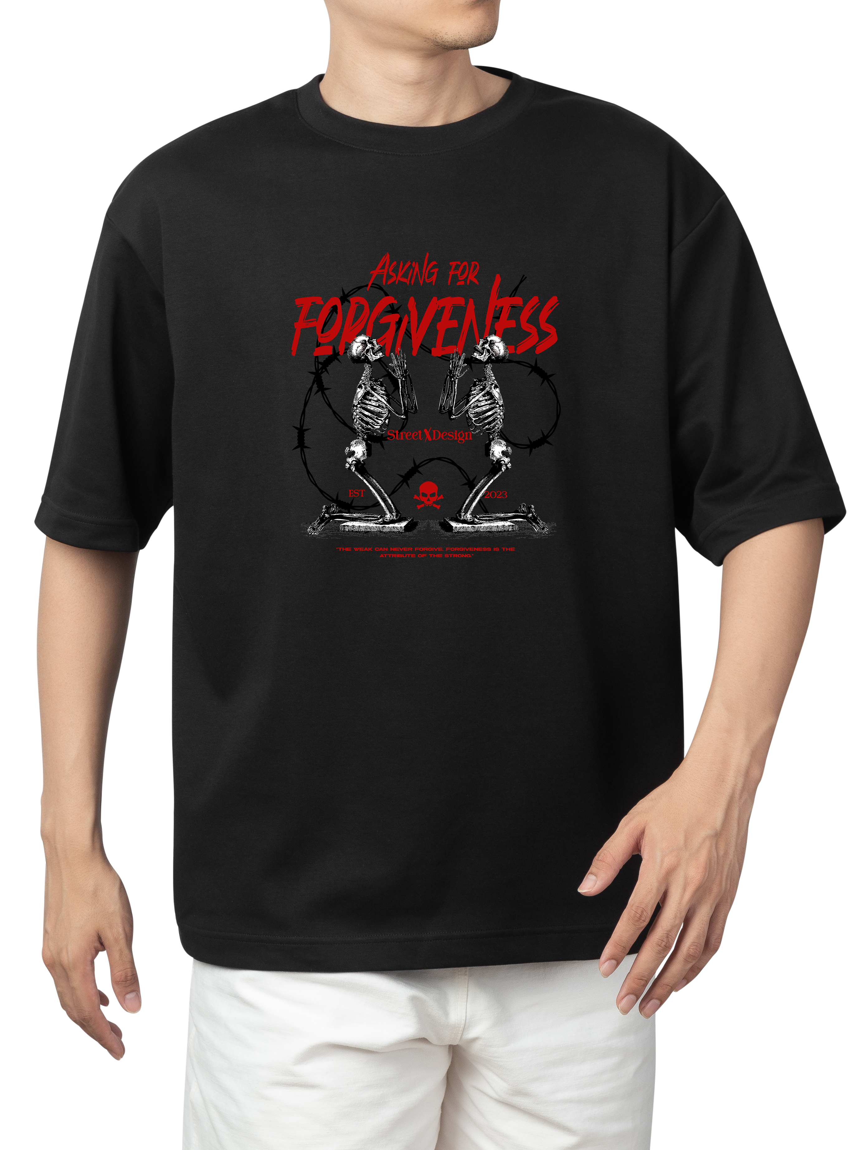 Forgiveness Front Print Oversized T-Shirt Online 