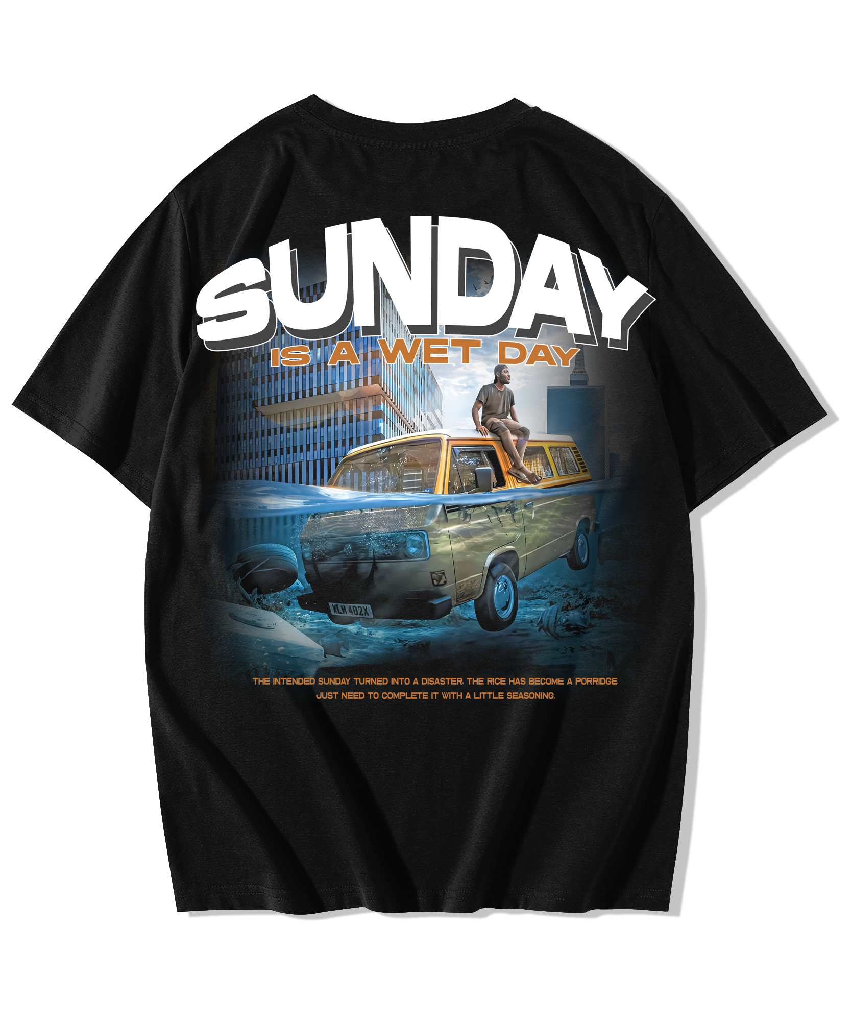 Alfaq Sunday is wet day Oversized T-Shirt - Alfaq
