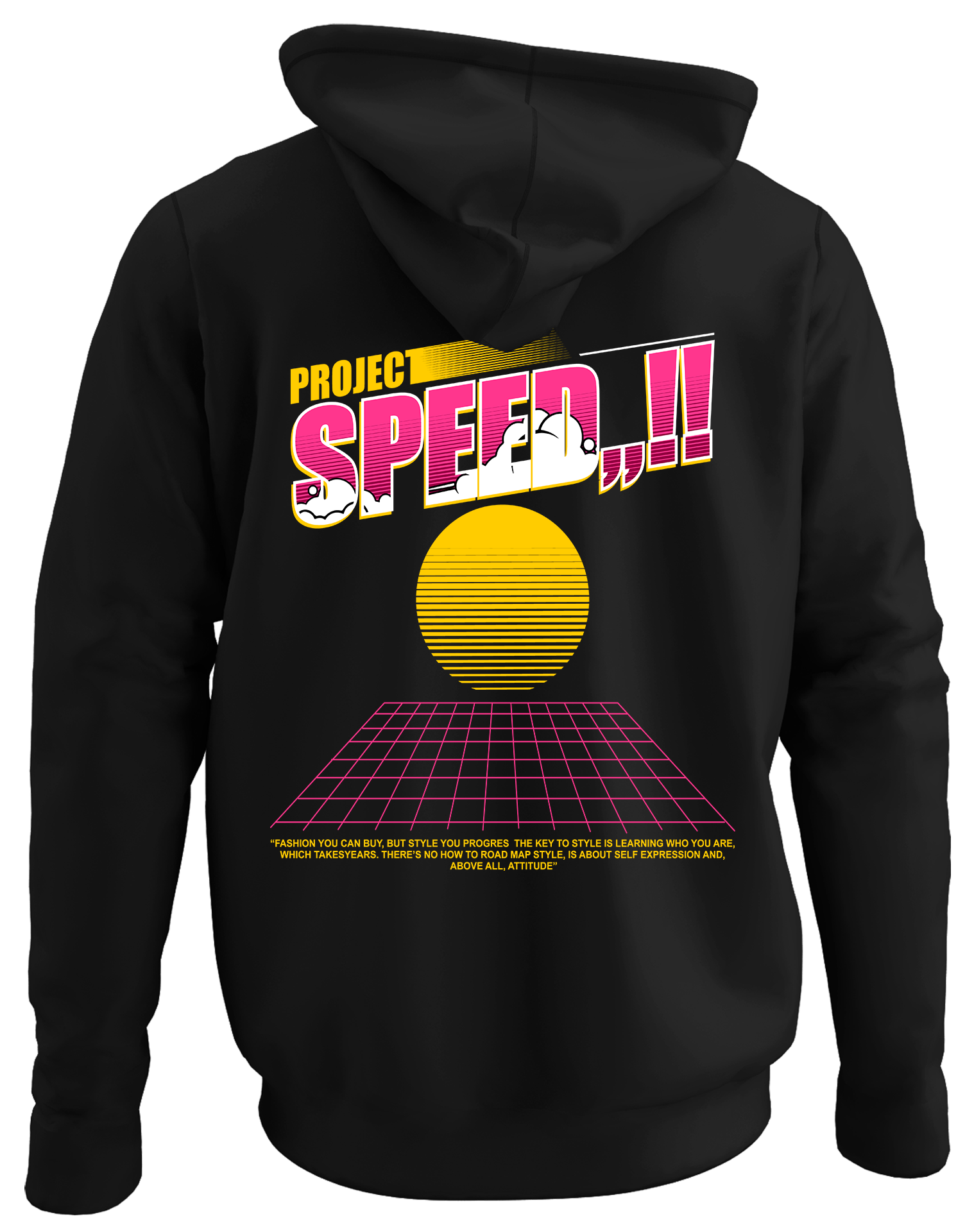 Alfaq Speed back black plain hoodie