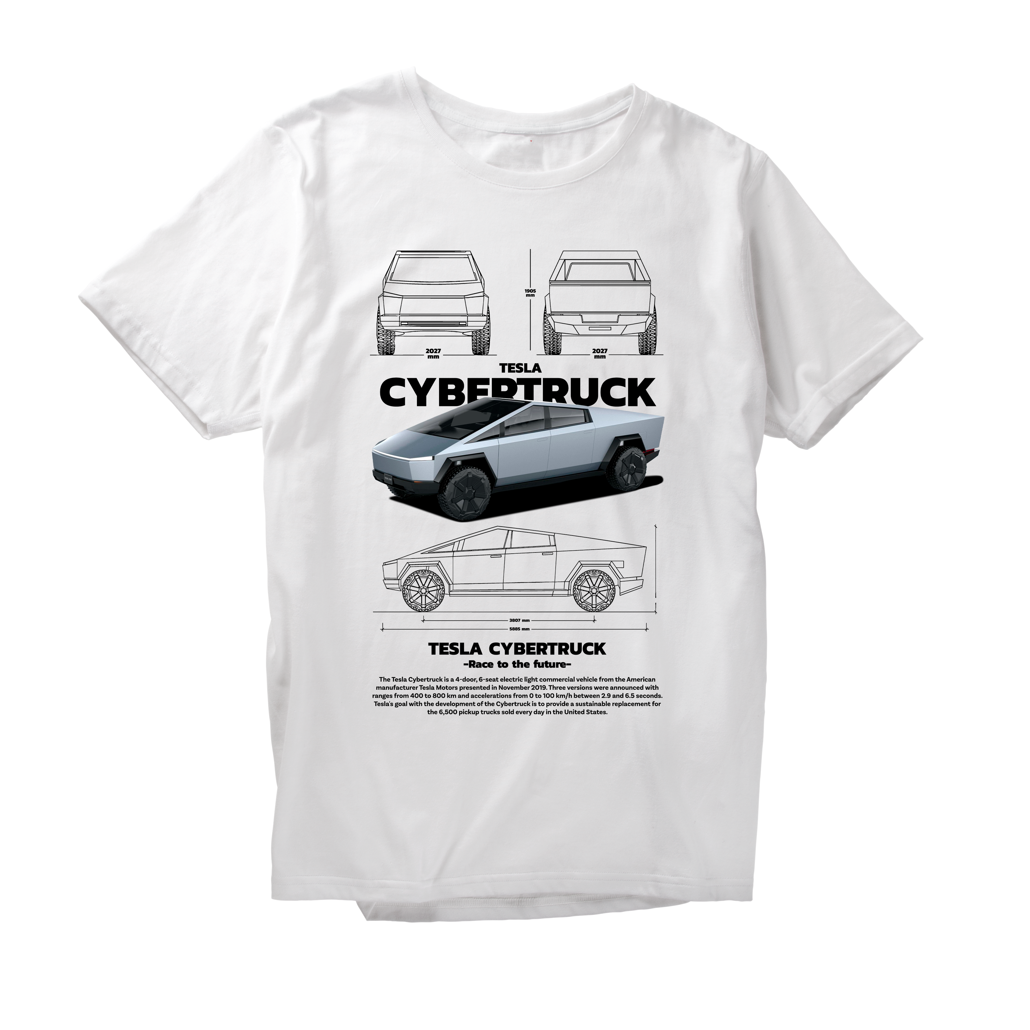 Alfaq TESLA CYBERTRUCK BLACK T-Shirt