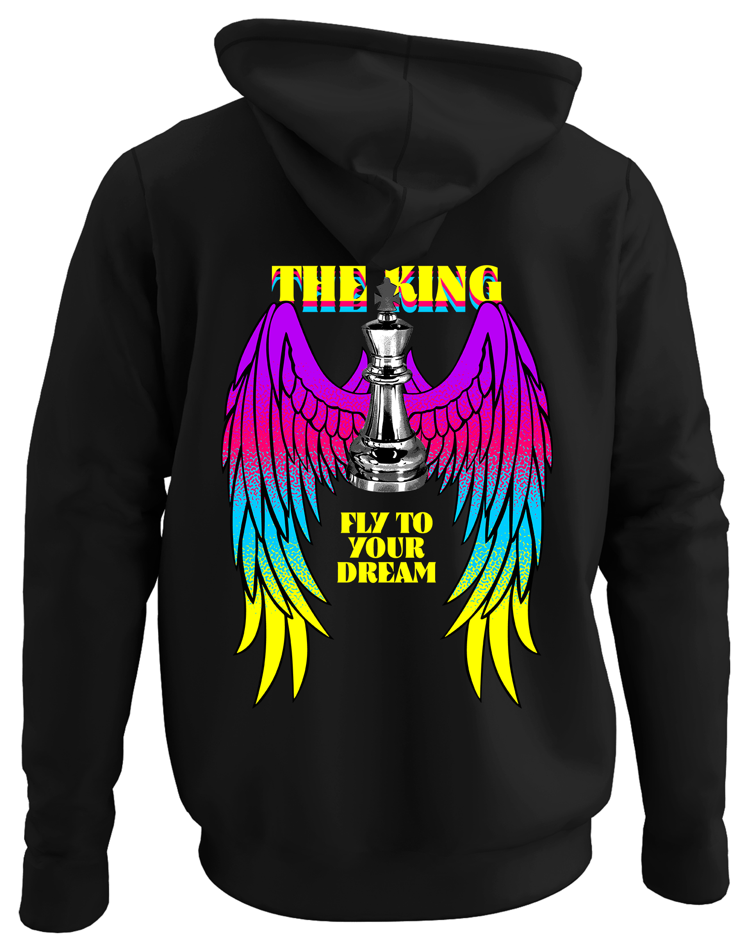 Alfaq The king back black plain hoodie