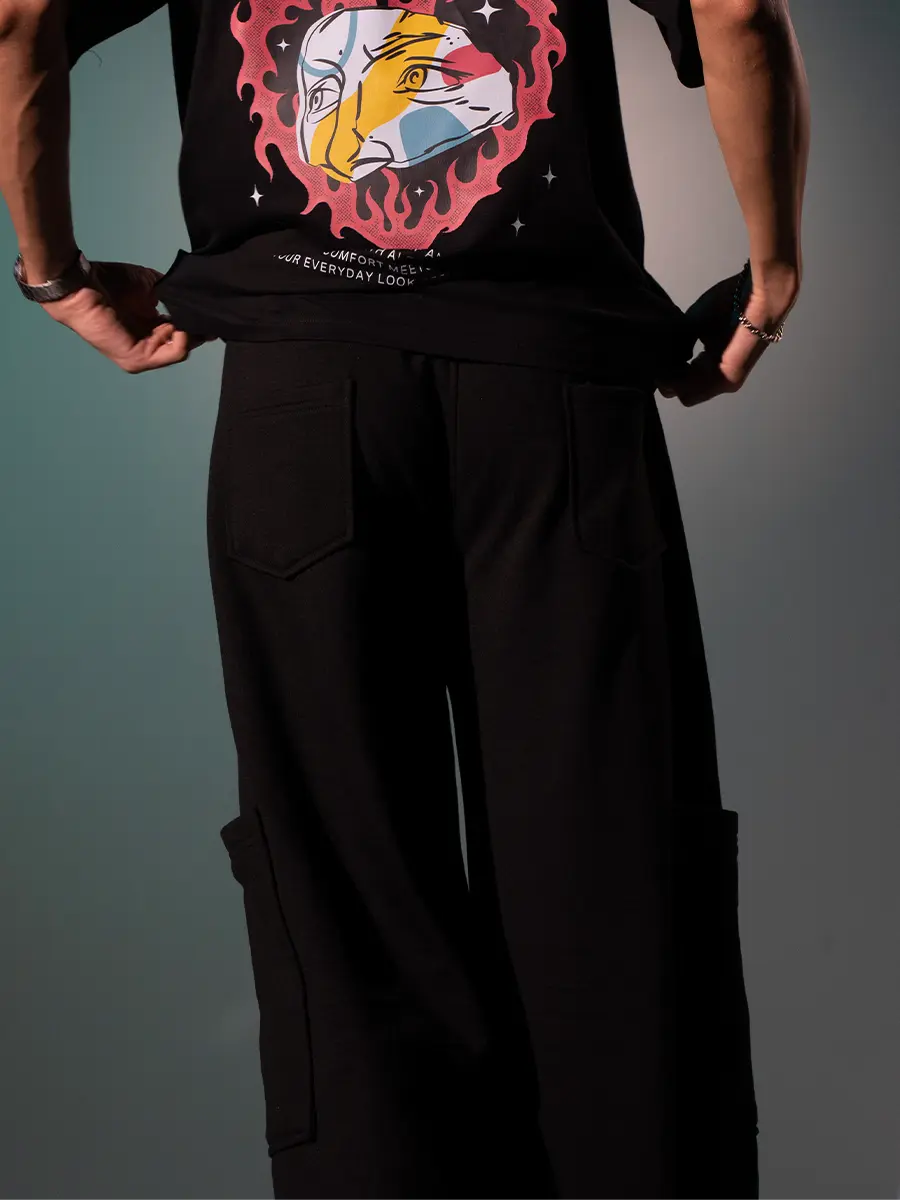 Alfaq Black Bottomwear for Men