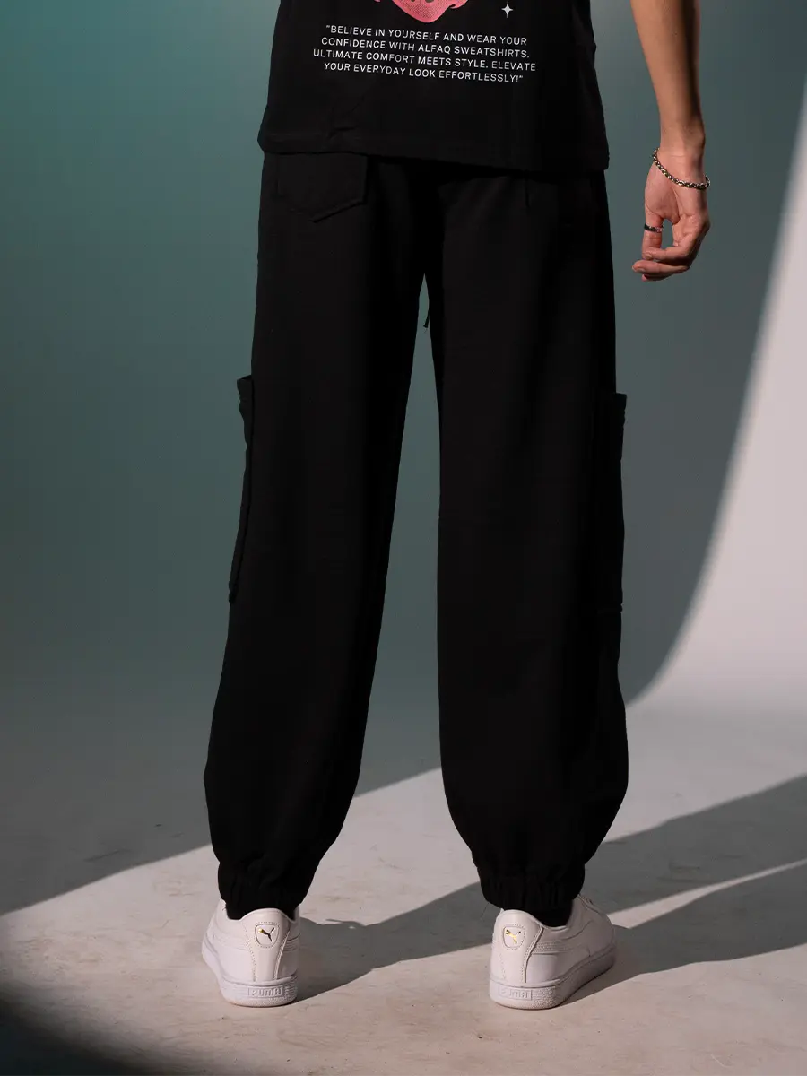 Alfaq Black Bottomwear for Men