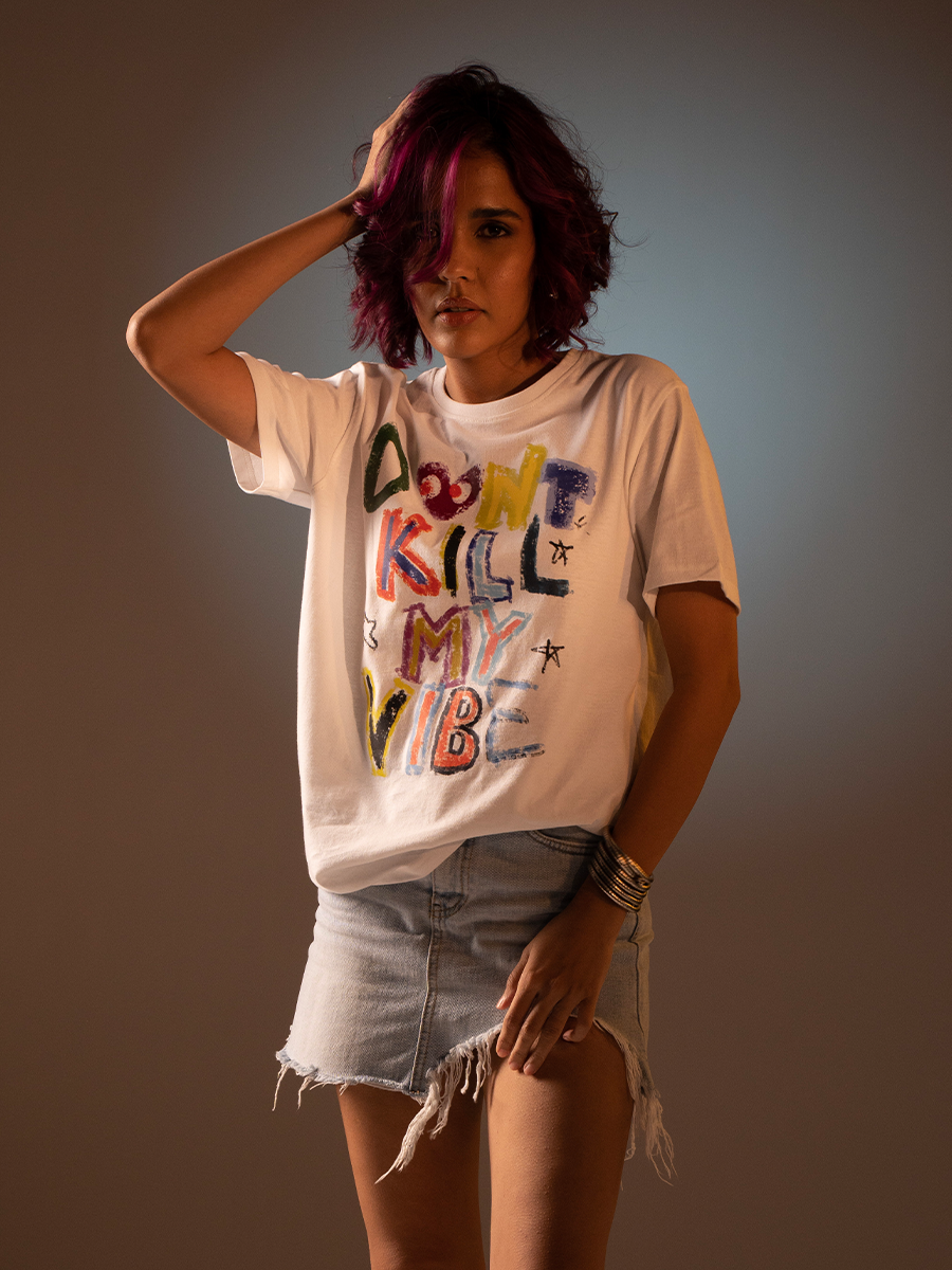 Alfaq Don't Kill My Vibes Oversized T-shirt