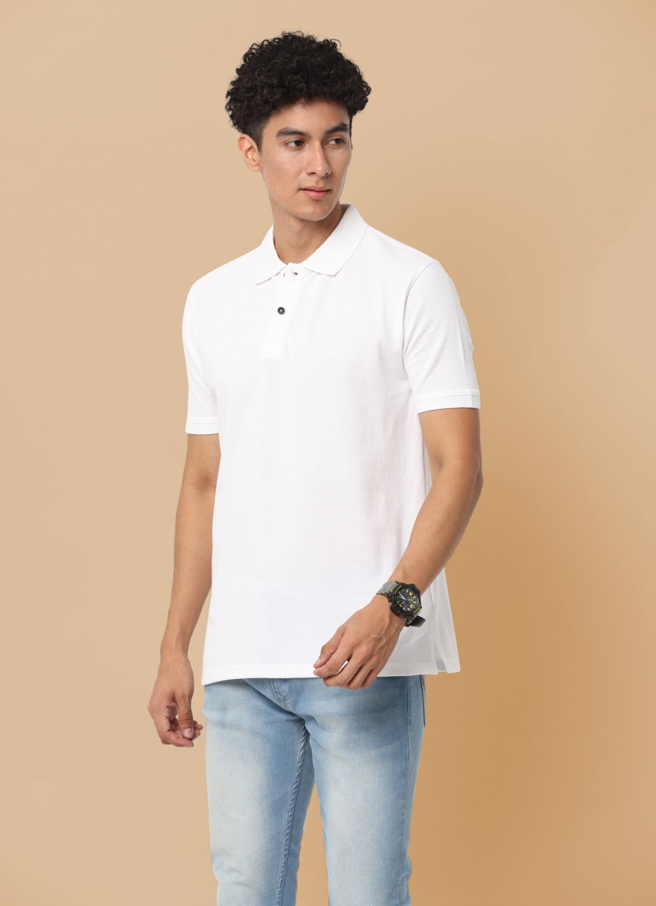 Sustainable White Polo Tshirt