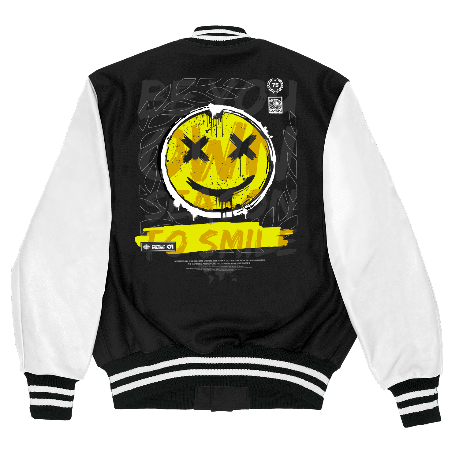 Alfaq smile varsity jacket